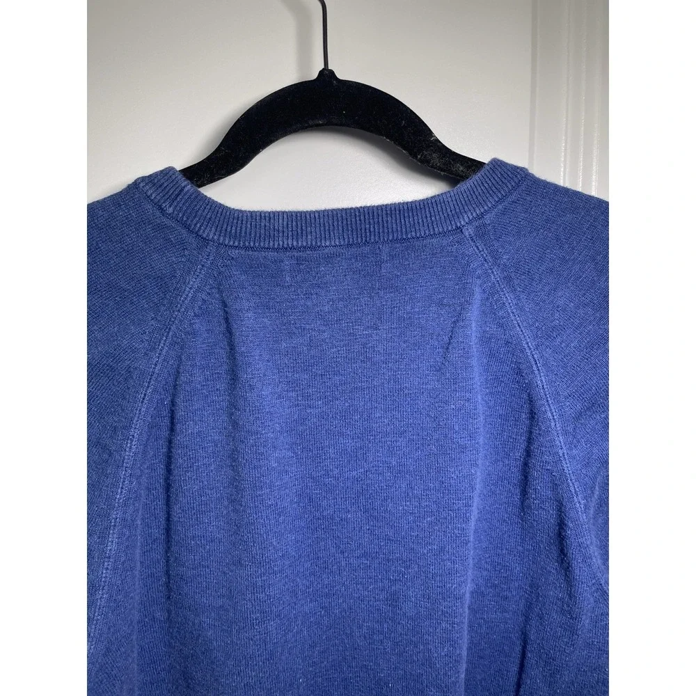 Banana Republic Long Sleeve Crewneck‎ 100% Cotton Slub Sweater Blue Men's Medium